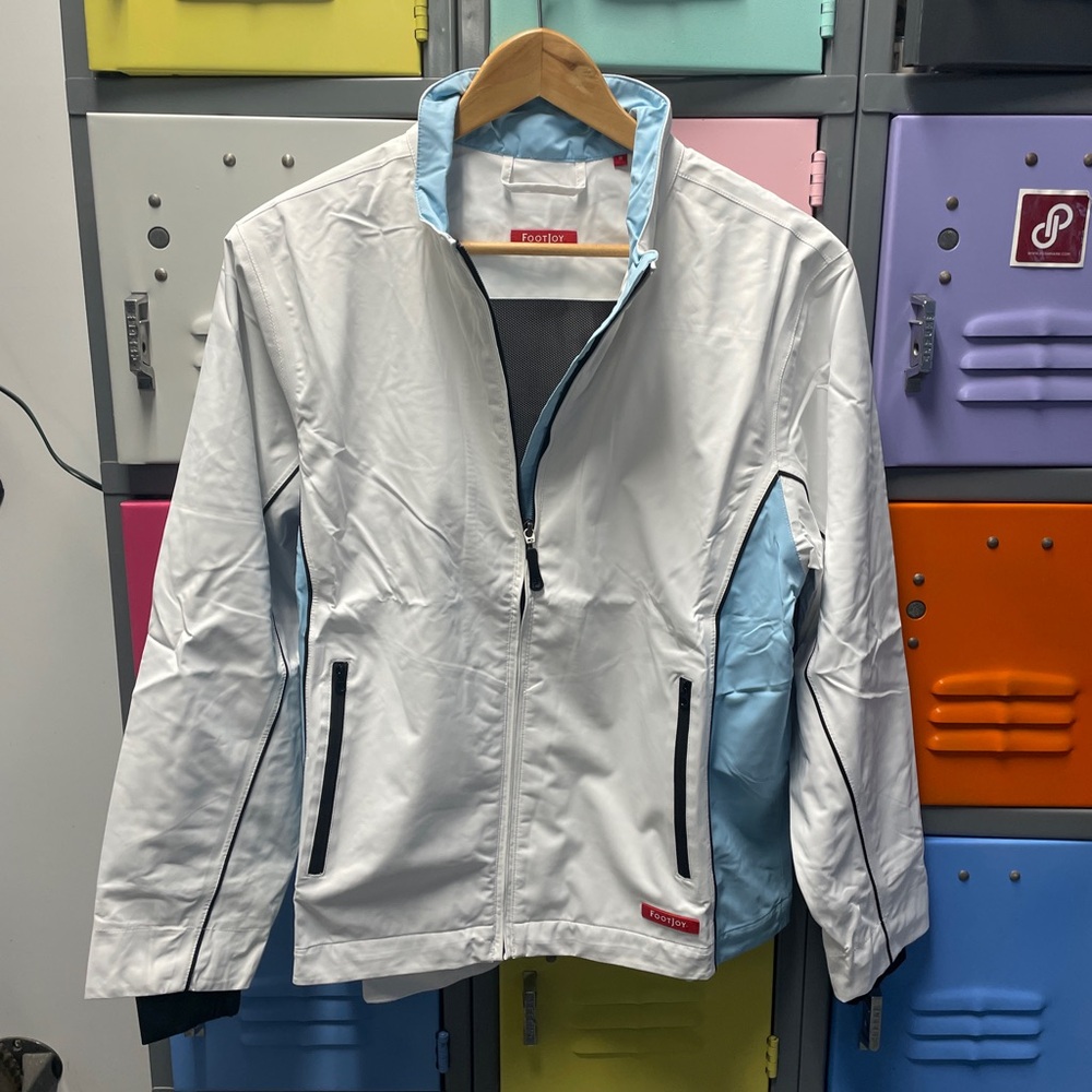 Footjoy White Jacket with Blue Trim, M, NWOT